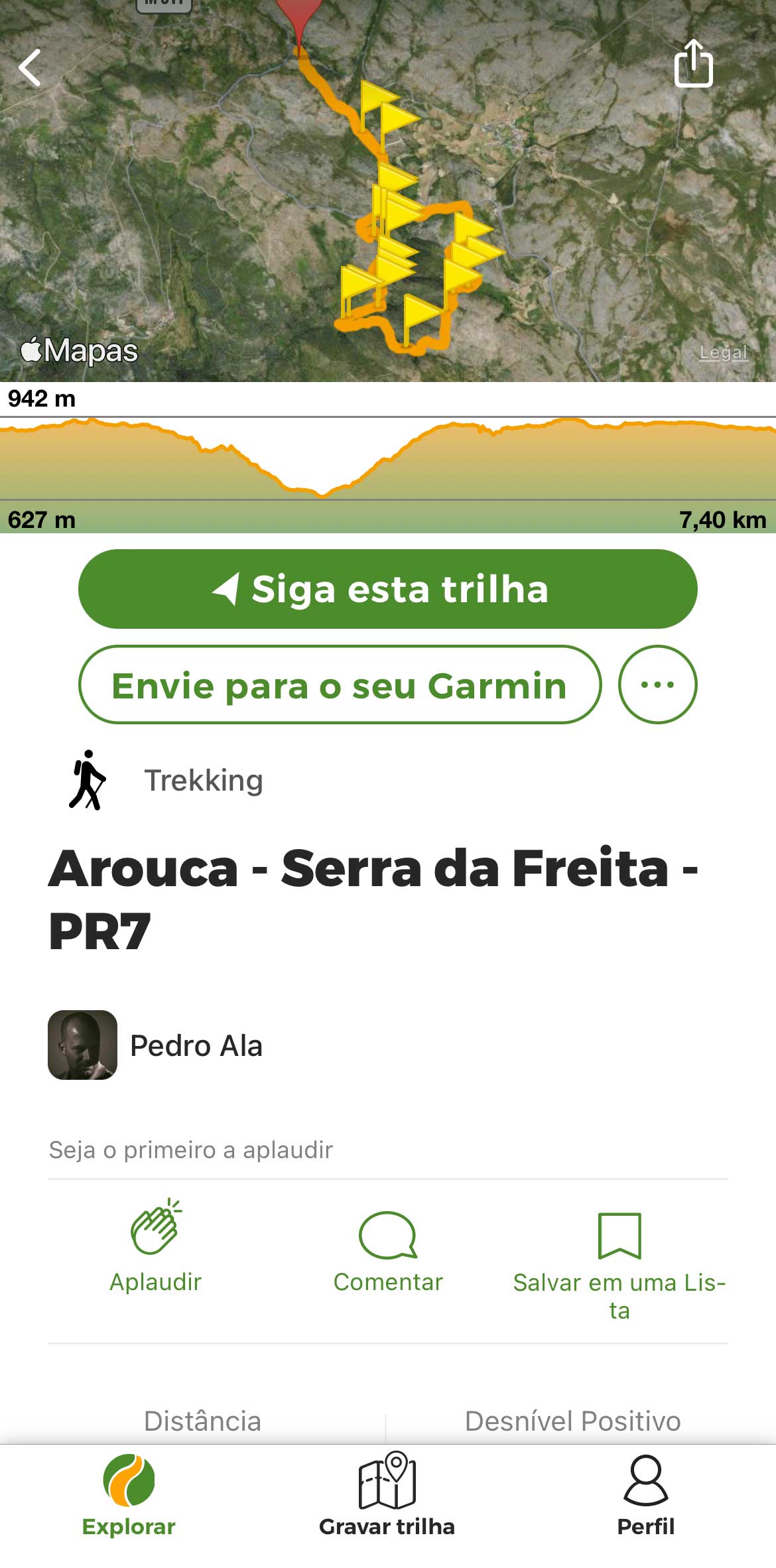 Roteiro do percurso PR7 Nas Escarpas da Mizarela, no mapa da app Wikiloc.
