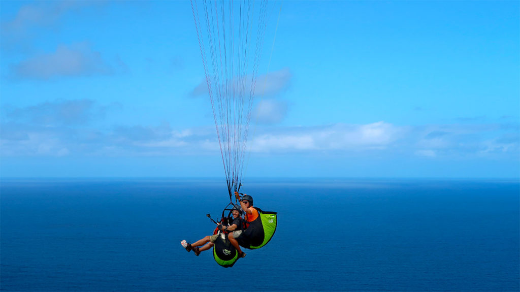 Pedro and Rafa paragliding in Gran Canaria