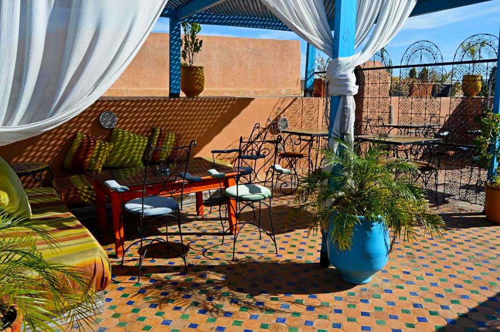 Terraço do hotel Riad Golf Stinia, em Meknès