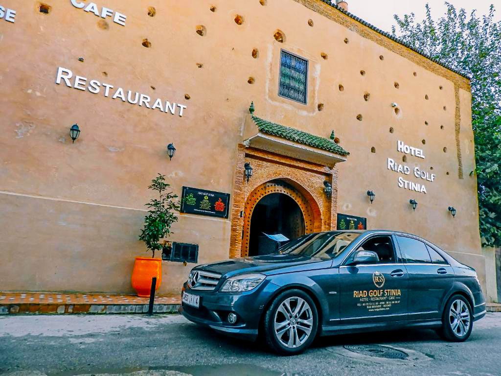 Entrance to the Riad Golf Stinia hotel in Meknes.