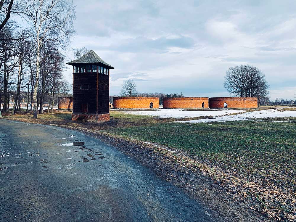 Zona do campo de concentração nazi em Auschwitz, na Polónia.