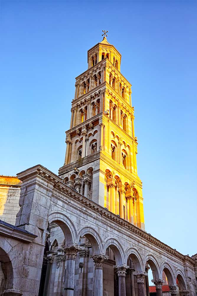 Tower of Diocletian's Palace in Split, Croatia