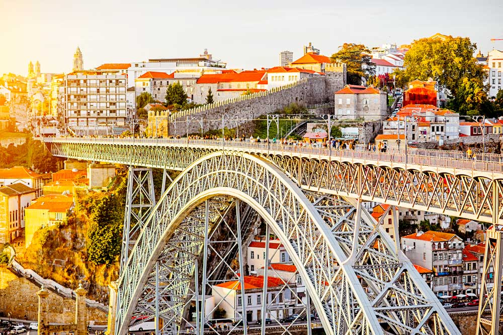 View of the D. Luís Bridge, in Porto