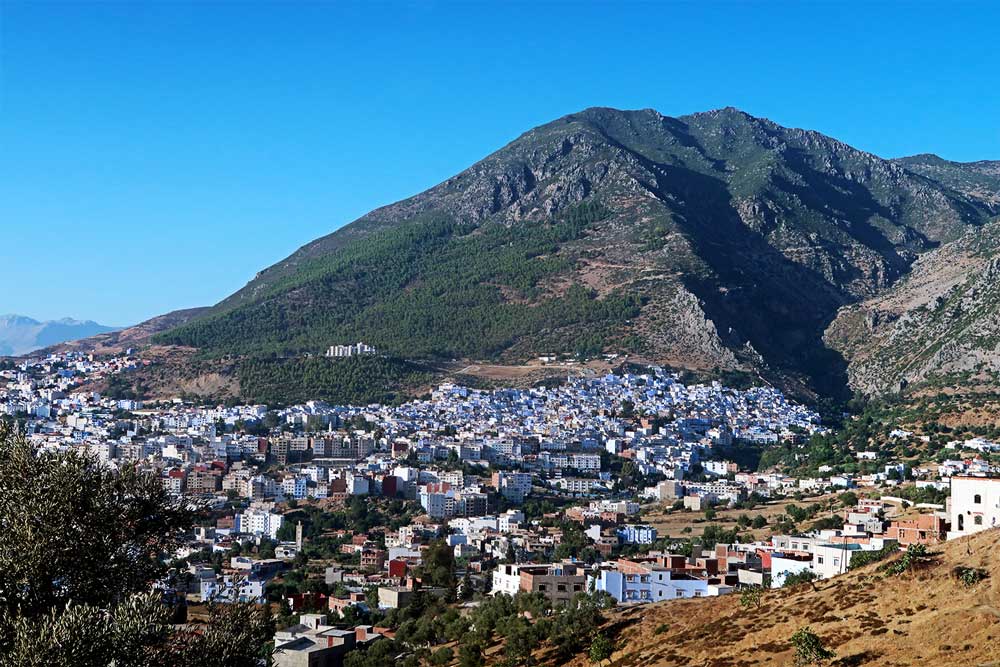 View of the city of Chefchaouen in Morocco.
