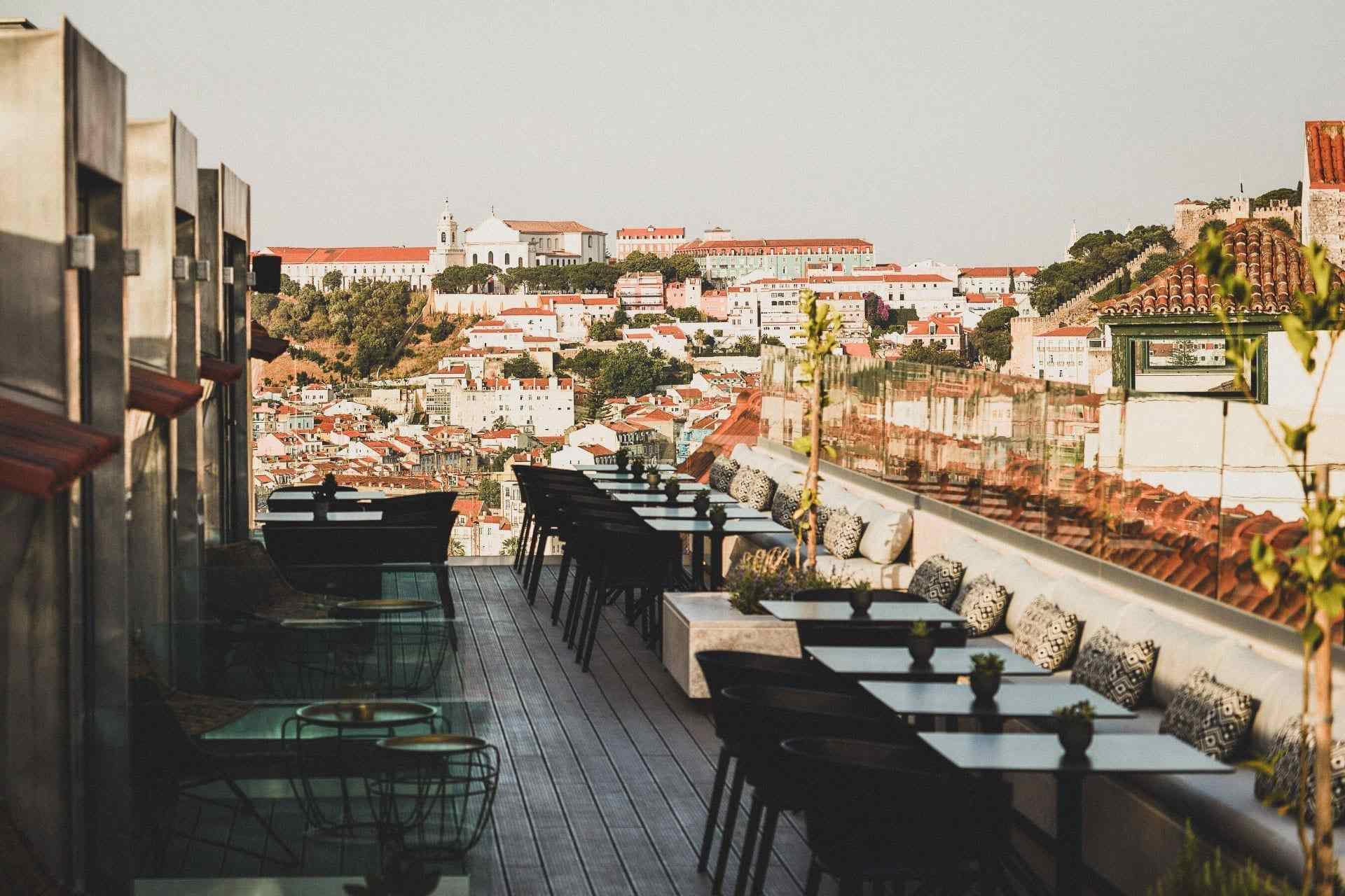 Rooftop com vista de cidade no The Lumiares Hotel & SPA Lisbon